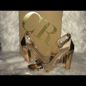 Charlotte Russe Rose Gold  Becca Heeled SZ 7